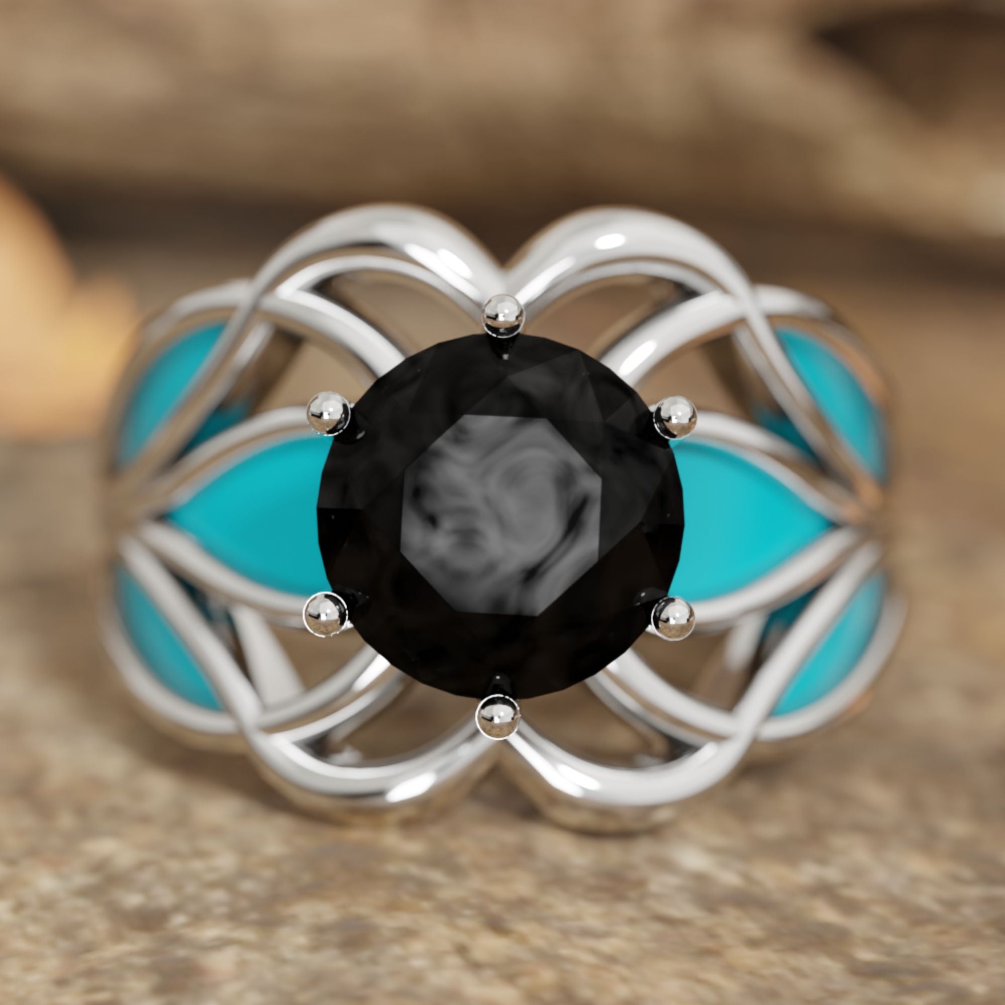 Wild Surges Ring - Black Onyx - Serene Western