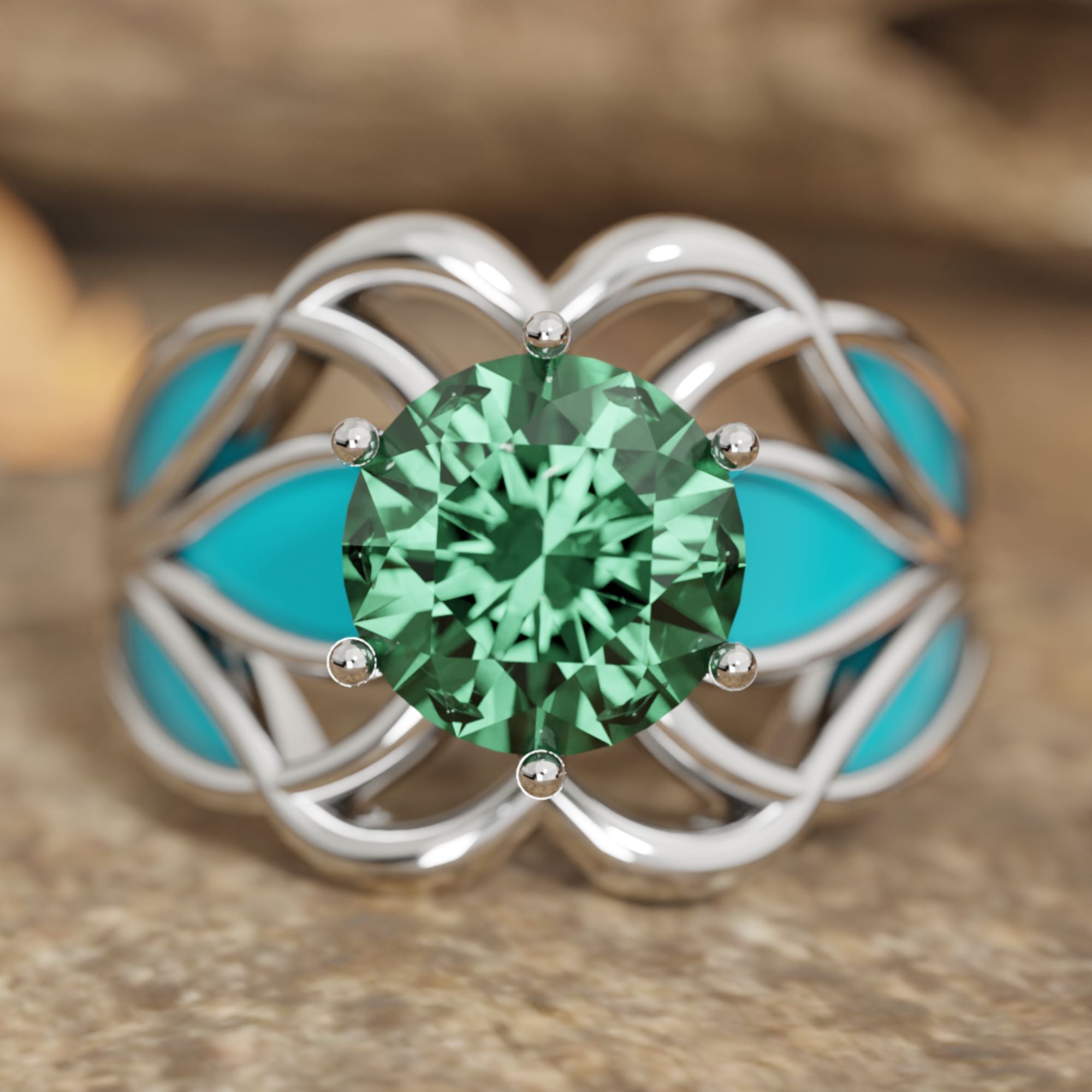 Wild Surges Ring - Emerald - Serene Western