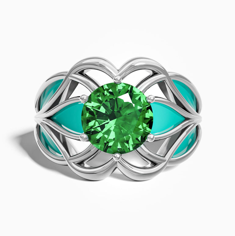 Wild Surges Ring - Emerald - Serene Western