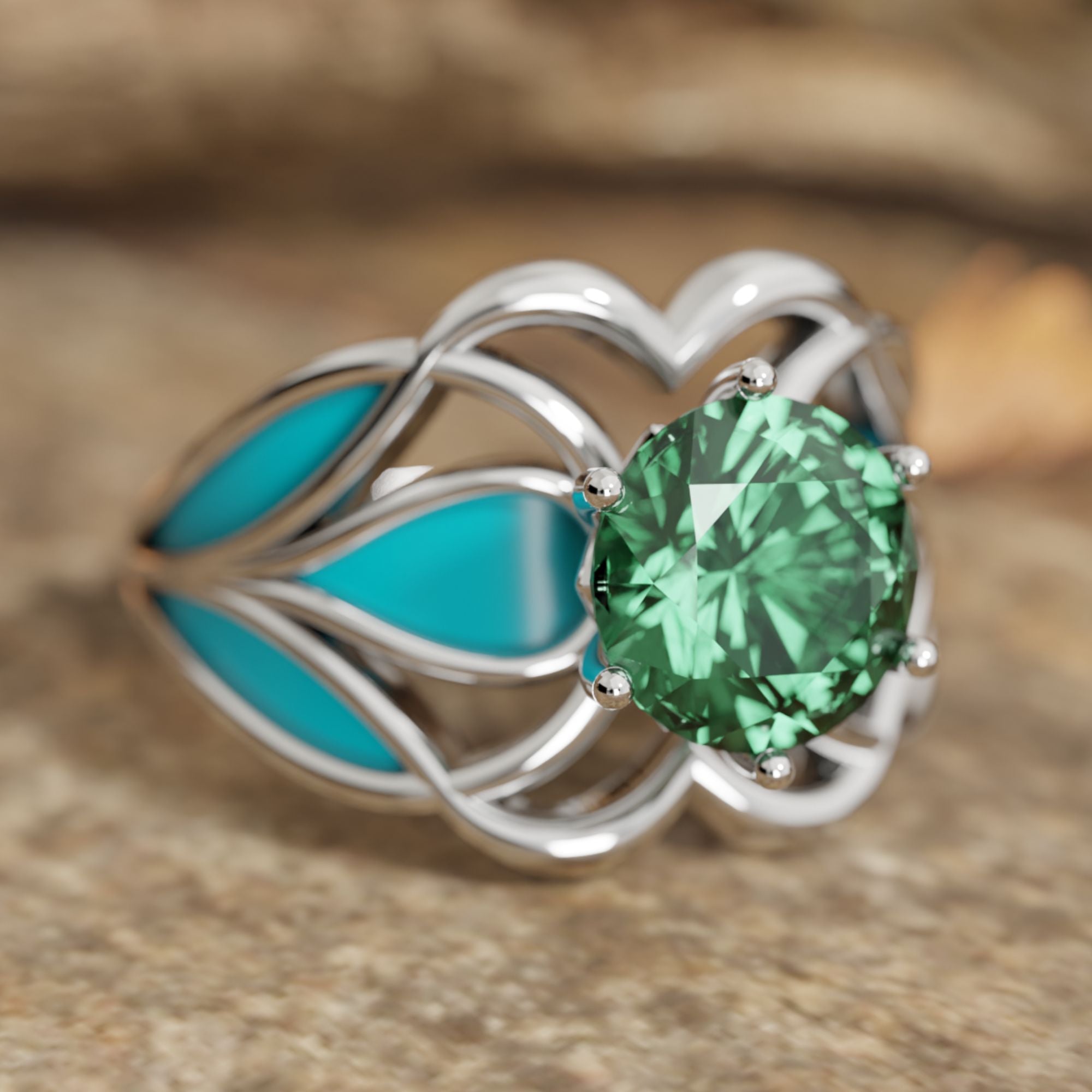 Wild Surges Ring - Emerald - Serene Western