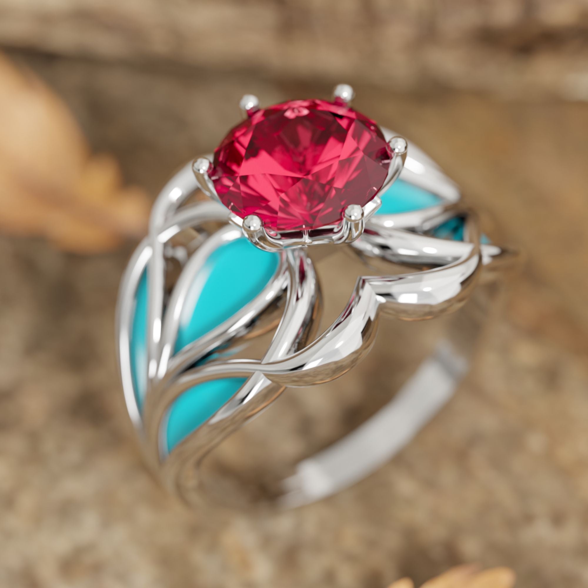 Wild Surges Ring - Ruby - Serene Western