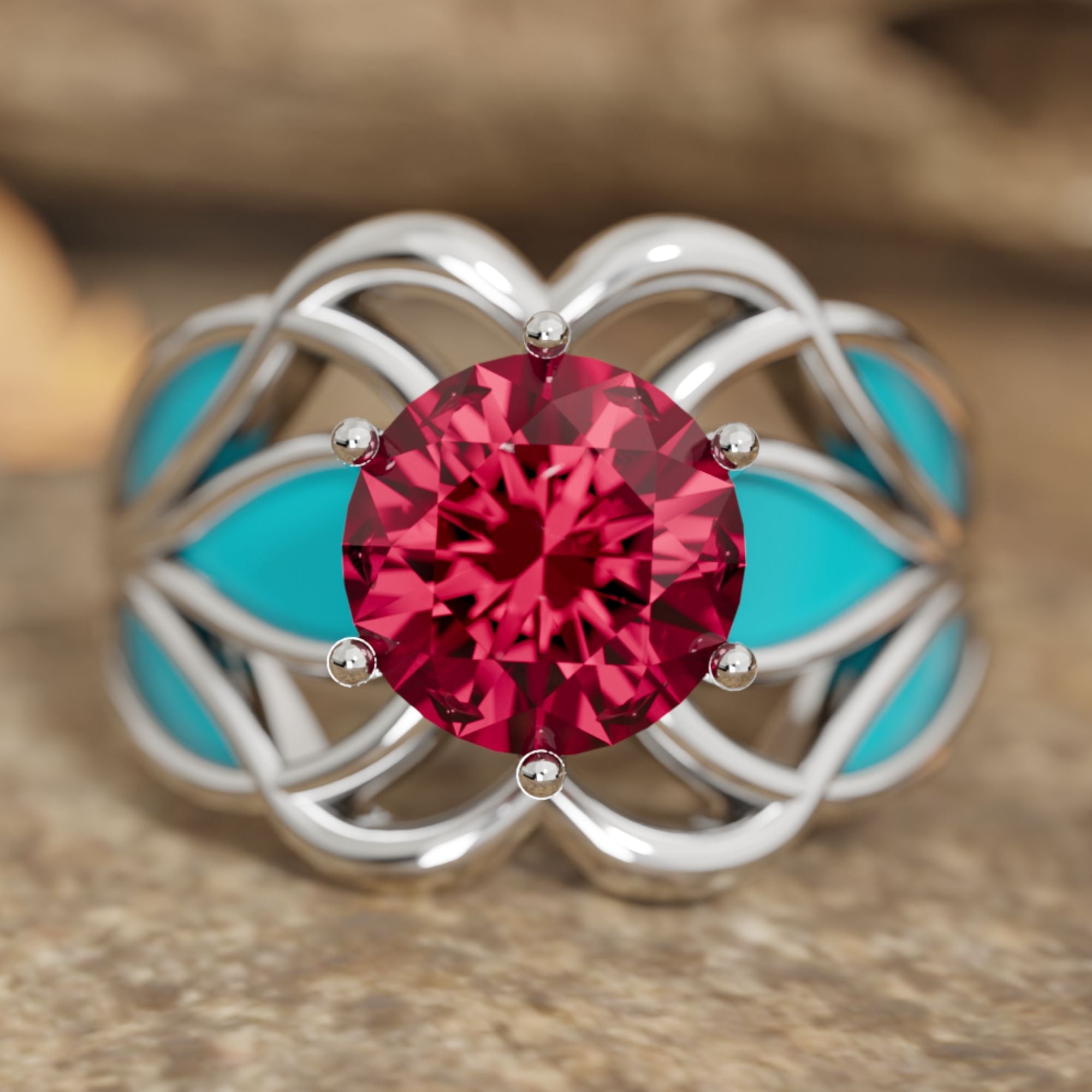 Wild Surges Ring - Ruby - Serene Western