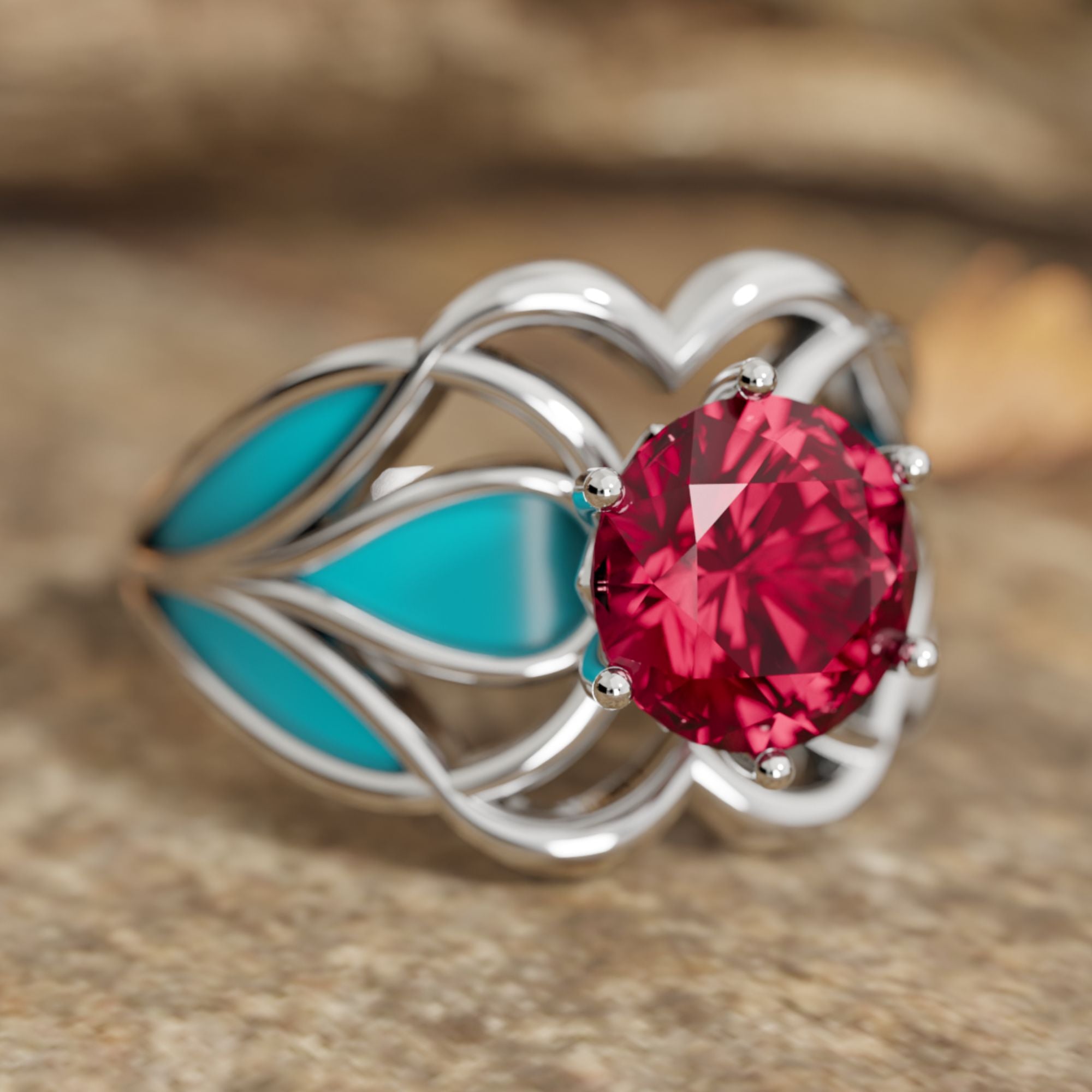 Wild Surges Ring - Ruby - Serene Western