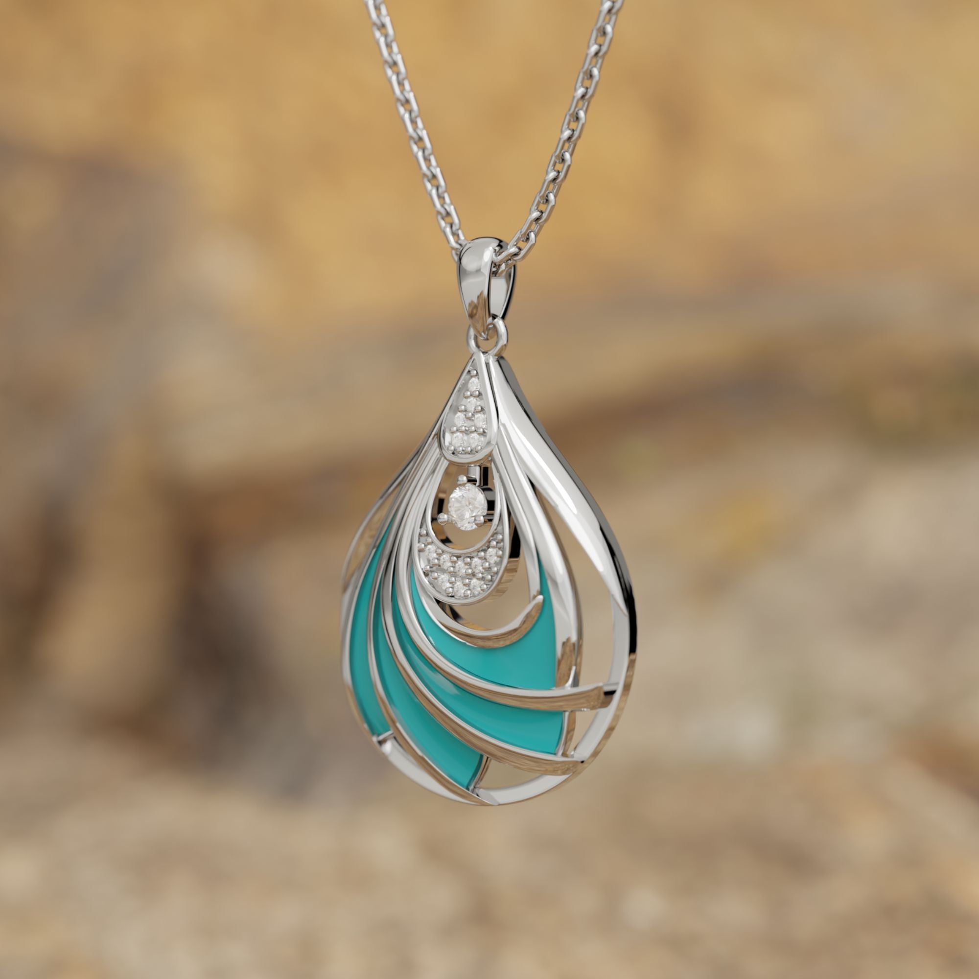 Zephyr Teardrop Necklace - Serene Western