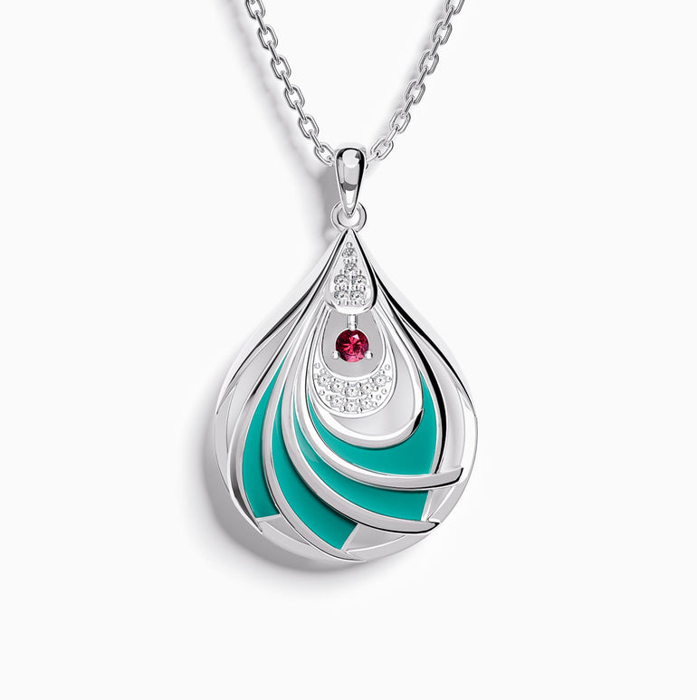 Zephyr Teardrop Necklace - Ruby - Serene Western