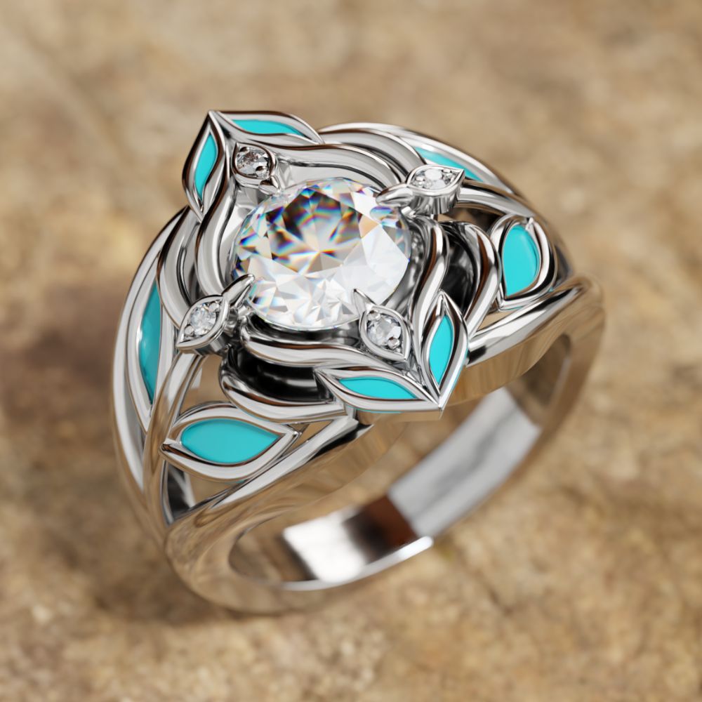 Blue Rose Ring - Serene Western