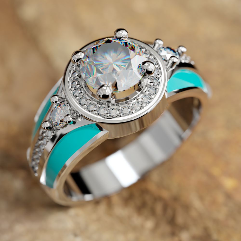 Western turquoise on sale wedding rings