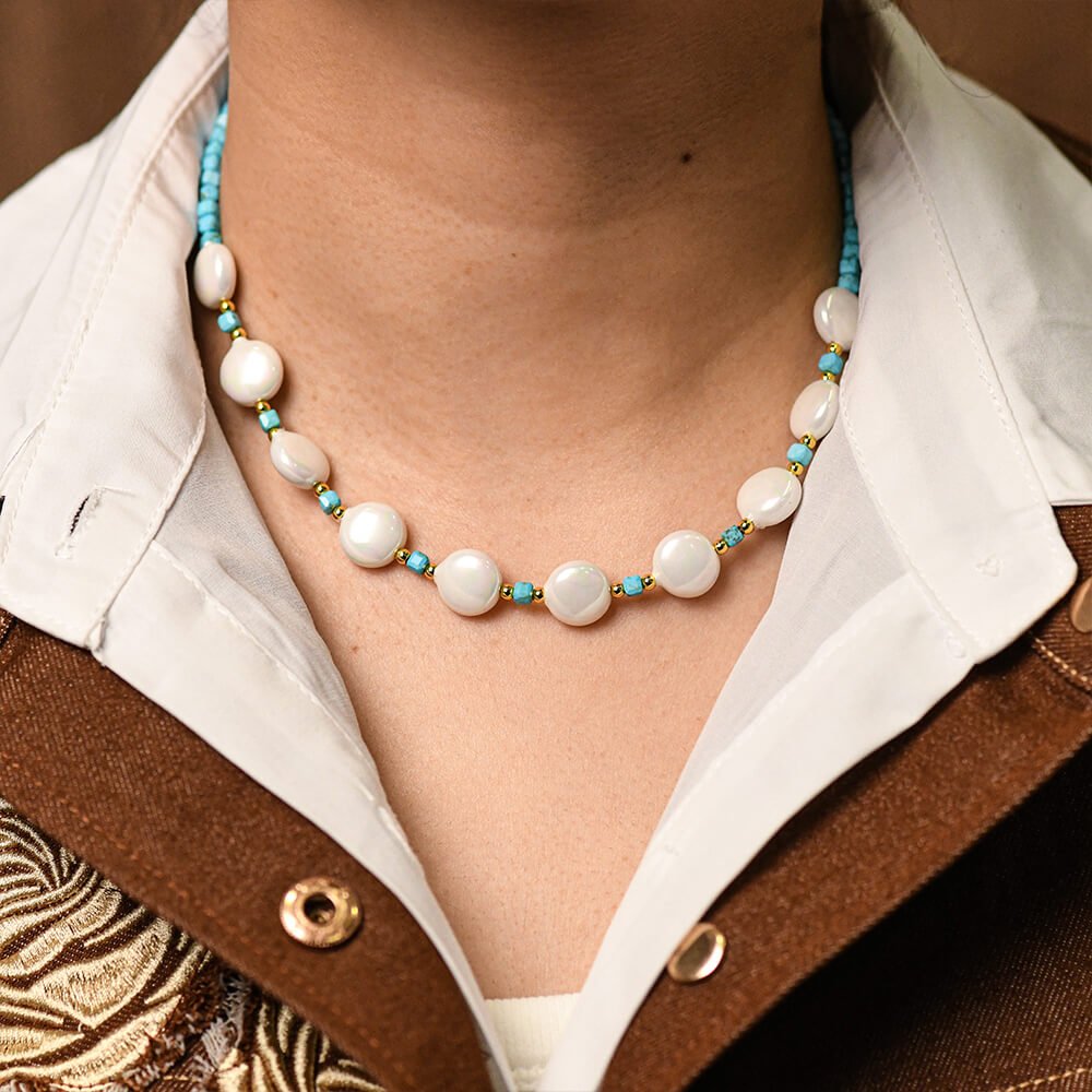 Lagoon Pearlescent Necklace - Serene Western