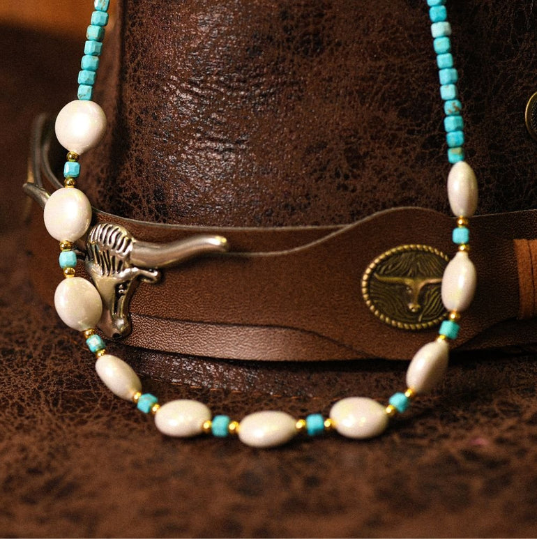 Lagoon Pearlescent Necklace - Serene Western